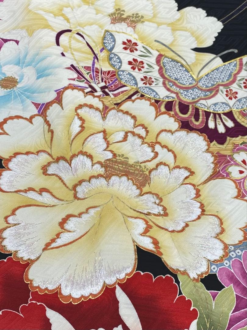 振袖 豪華 型友禅 刺繍 金駒 金彩 紋意匠 身丈172cm