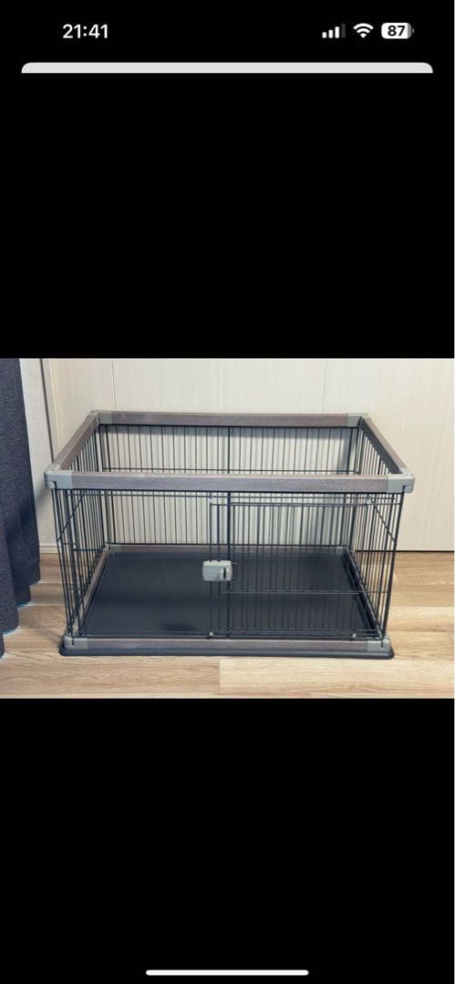 グレー木目　ペット用ケージ