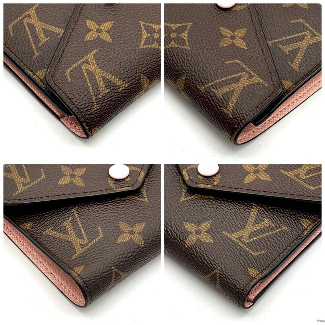 ルイヴィトン モノグラム ヴィクトリーヌ 三つ折り財布 ローズバレリーヌ