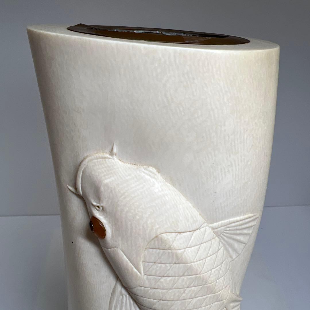 極上　特大鯉花入　2.4㌔　高さ36.2㎝　東Y8-0108☆2F