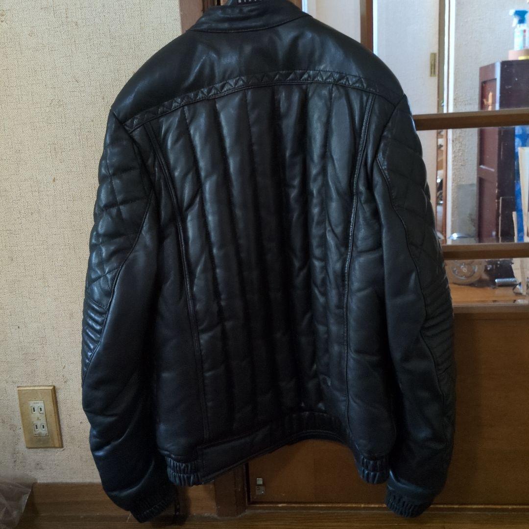 ユニオンジャップシングルライダースダウンジャケットサイズLブラック。