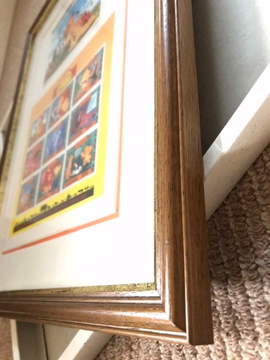 ディズニー「ライオン・キング」額縁入り　外国切手