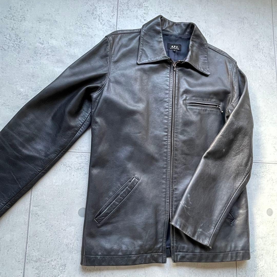 APC アーペーセー　フランス製　レザージャケット　シングルライダース　牛革