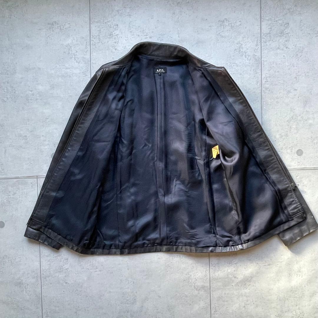 APC アーペーセー　フランス製　レザージャケット　シングルライダース　牛革