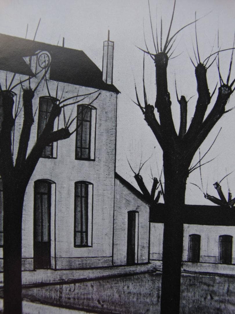 ベルナール・ビュッフェ、「Gare d'Etalle」、希少画集の額装画