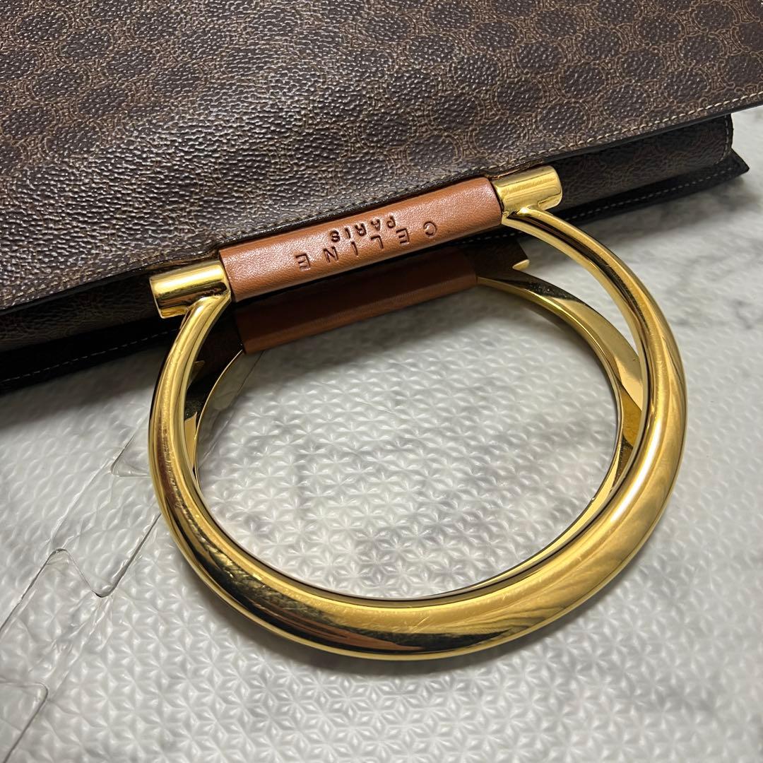 美品✨希少✨セリーヌ ガンチーニハンドル マカダム ハンドバッグ ビンテージ