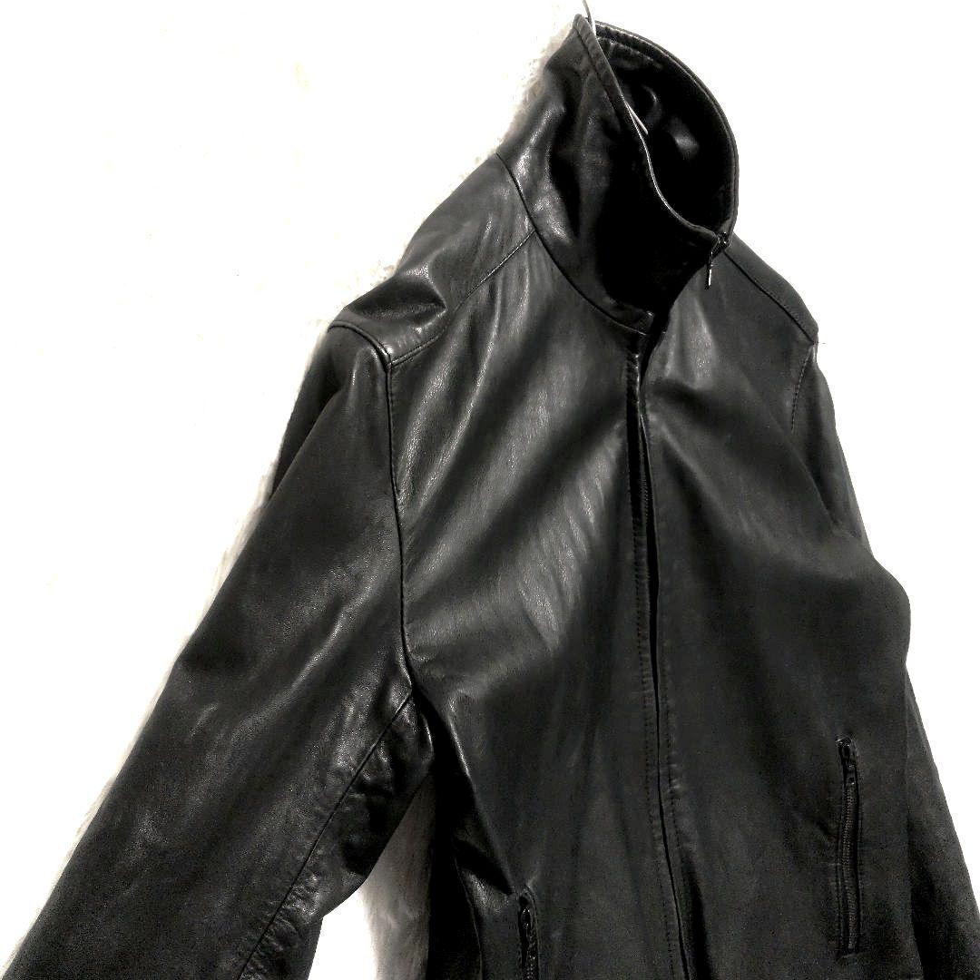 馬革　ホーススキン　本革　レザー　シングルライダース　ダブルジッパー　2