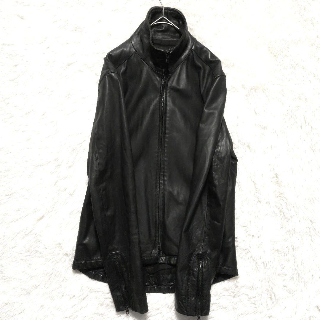 馬革　ホーススキン　本革　レザー　シングルライダース　ダブルジッパー　2