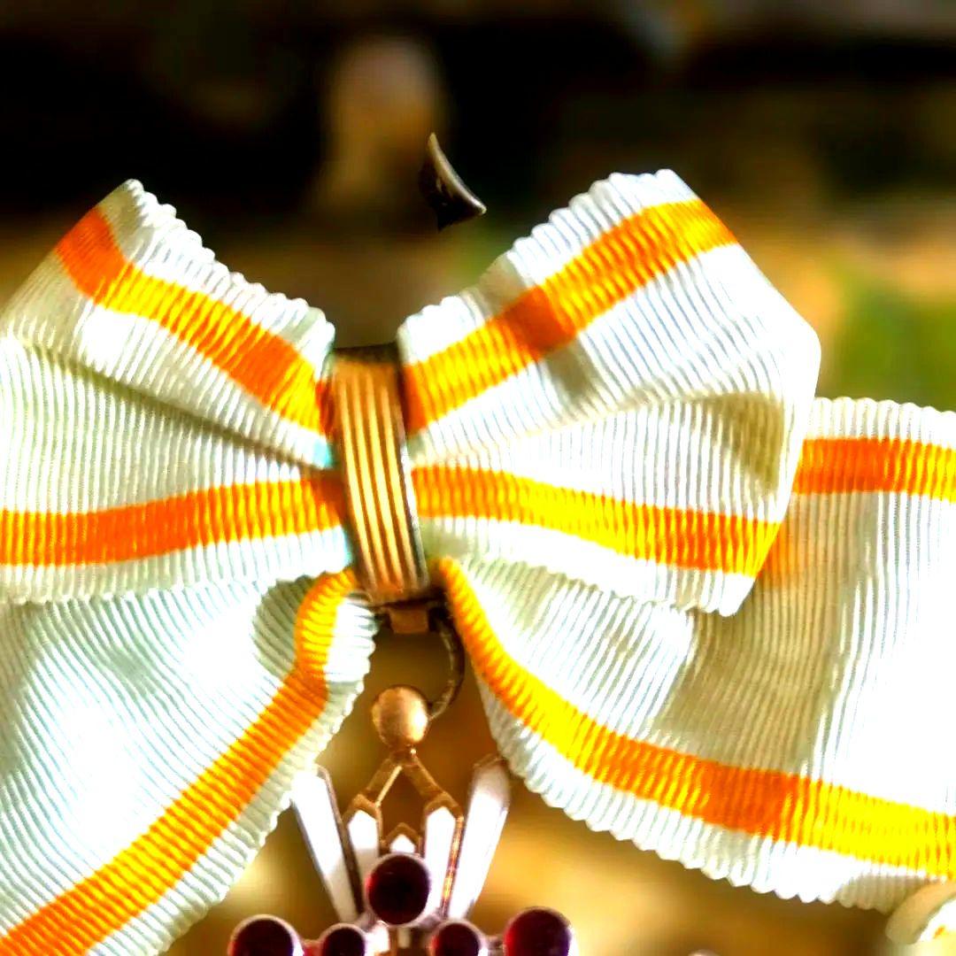 【美品・希少】勲五等瑞宝章 リボン婦人用 塗共箱・略綬付き