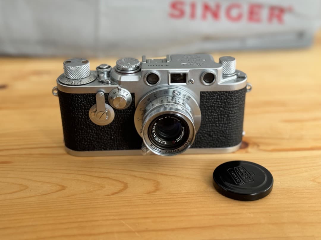 フィルムカメラ Leica IIIf red dial & W Nikkor 35mm f2.5