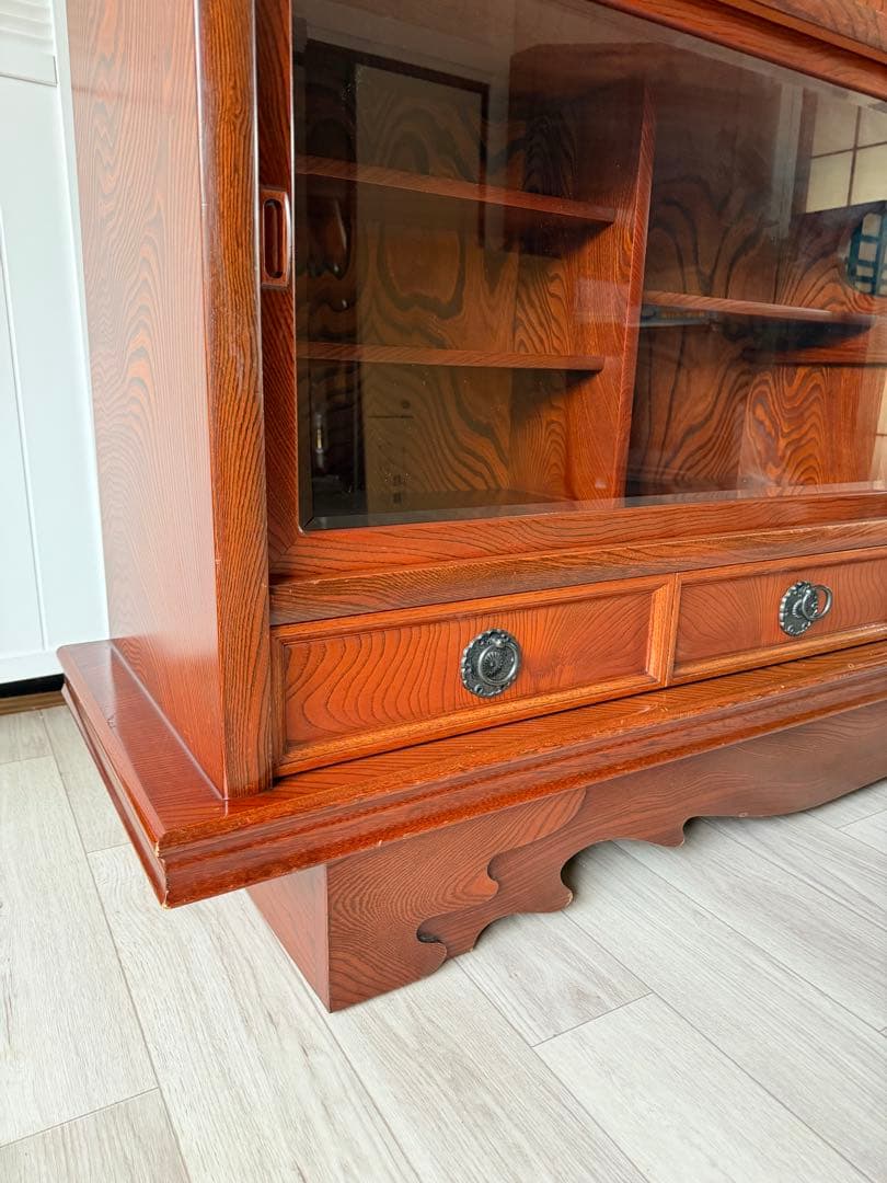 最終値下げ! 欅材 レトロ茶箪笥 水箪笥 古家具 昭和 アンティーク 収納棚