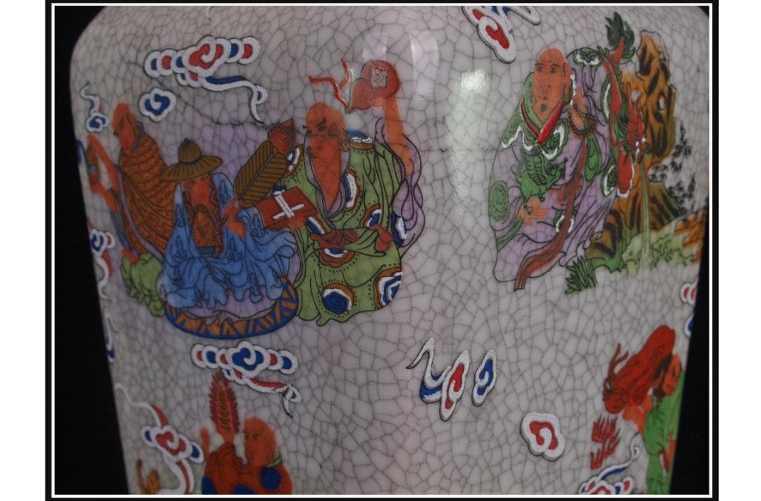 中国 清時代　在銘手描き花瓶 美術品　激安骨董品 DE997B14-1