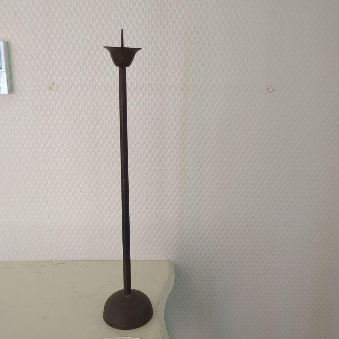骨董 燭台 金属製 キャンドルスタンド オブジェ ろうそく立 シンプル