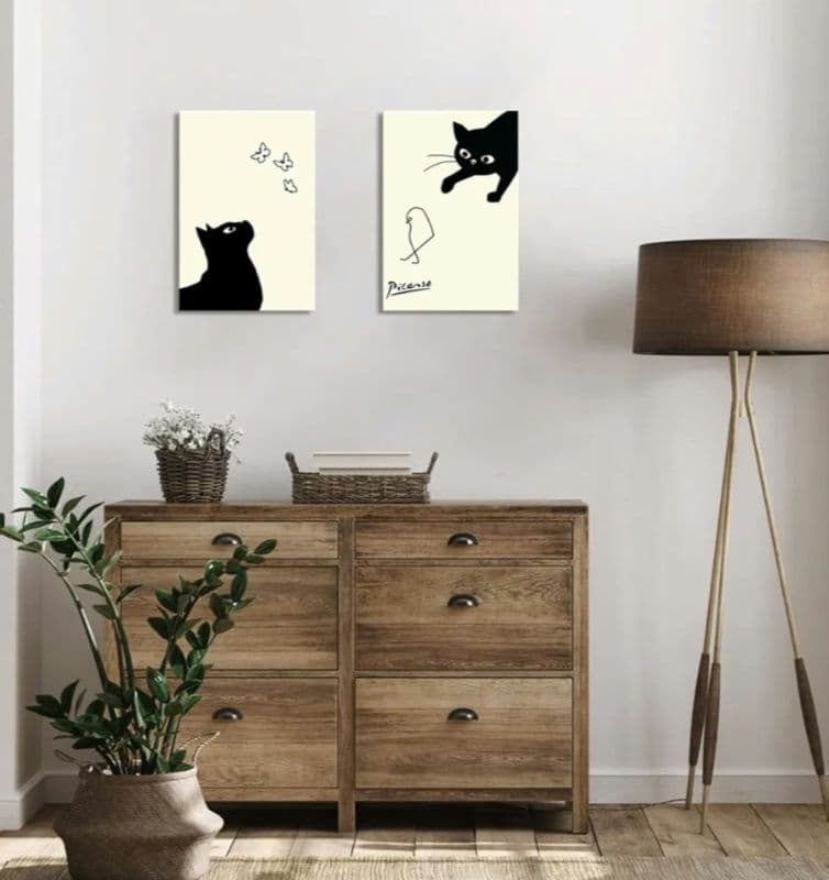 ピカソの猫アート・可愛い猫の絵画・キャンバス 30*40