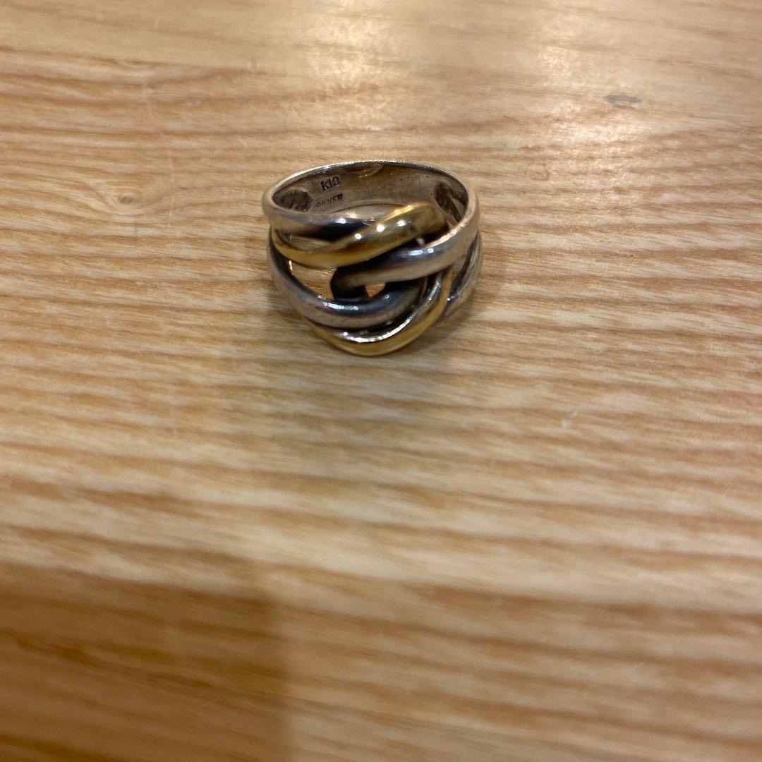k18 18k シルバー　silver 925 コンビ　リング　アクセサリー