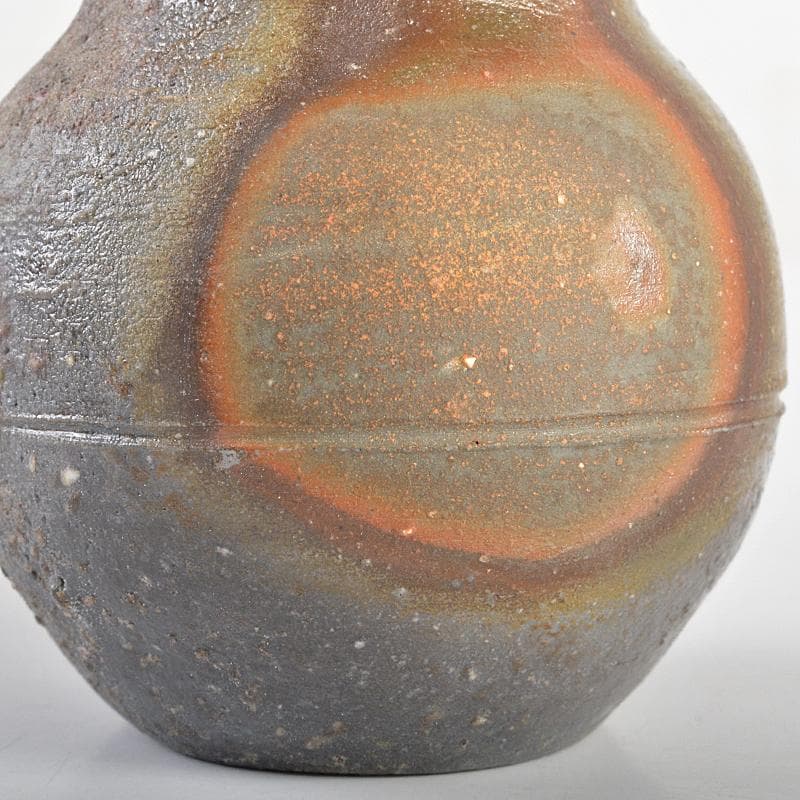 備前焼　山根義秋作　瓢箪茶入　西陣織仕覆二点　有馬頼底（大龍）極箱　VR5609