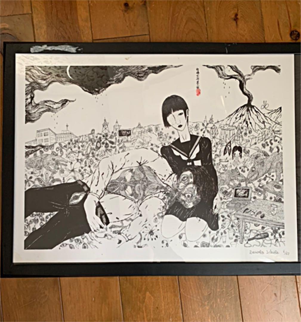 市場大介　美人画　シルクスクリーン　特大アートポスター 6/60 限定品