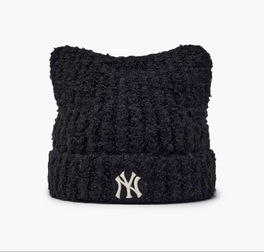 ★新品★ MLB 韓国限定 ビーニー 猫耳 ブラック　ニット帽　カリナ着用