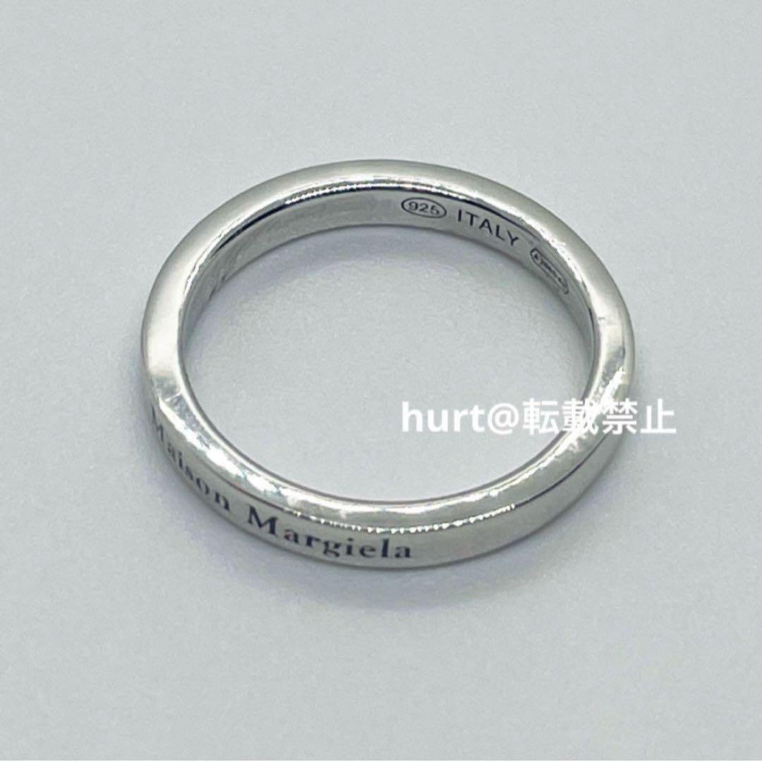 【新品外箱あり】メゾンマルジェラ スリム ロゴ リング シルバー 13号相当