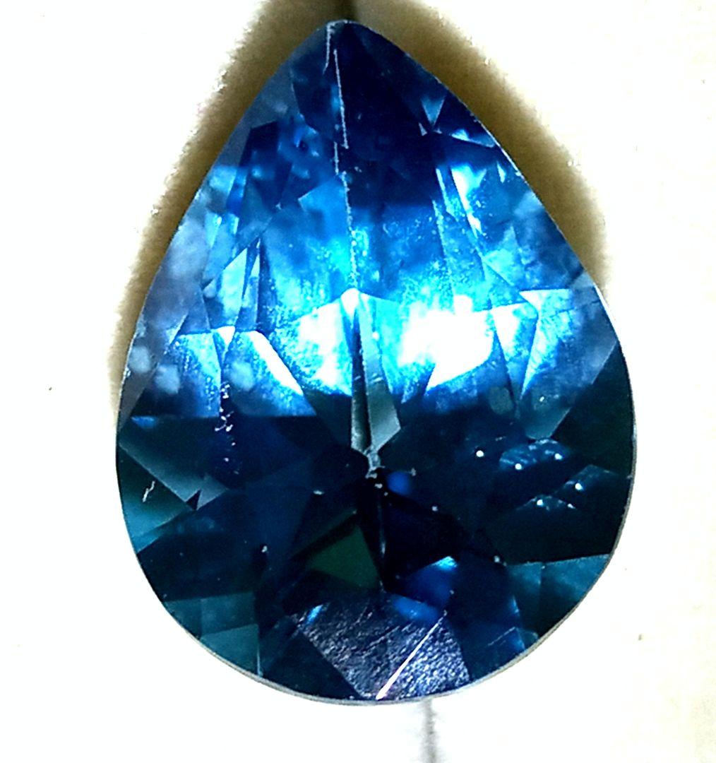 ソーイング  無垢 ロンドンブルートパーズ18,5 ct❄❄ペアシェイプカット