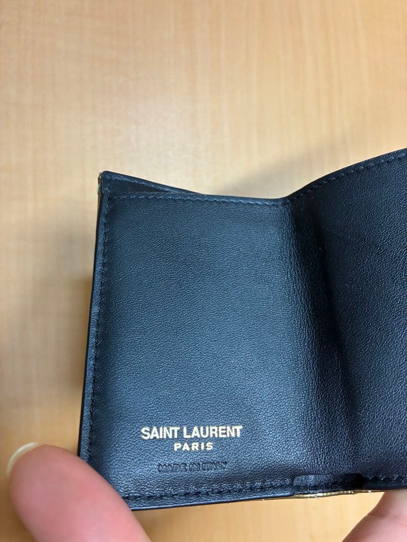 SAINT LAURENT ゴールド 三つ折り財布