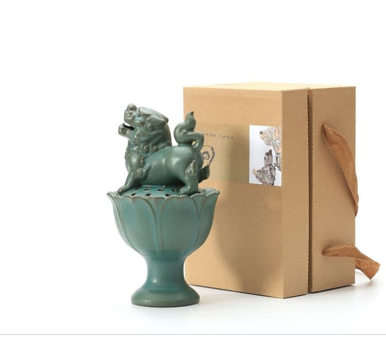 蓮華獅子香炉 茶道具 香道具 工芸品 美術品 置物