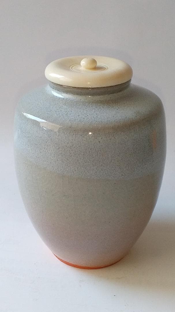 萩 茶入 肩衡茶入 萩焼 江月 仕覆 葛城緞子 茶道具 共箱 新品 未使用品