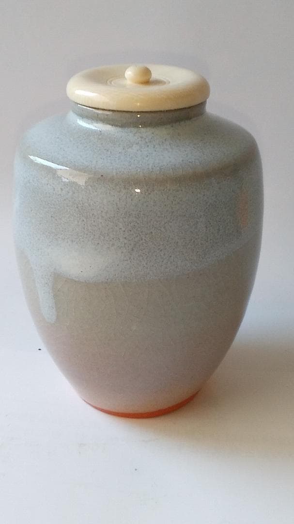 萩 茶入 肩衡茶入 萩焼 江月 仕覆 葛城緞子 茶道具 共箱 新品 未使用品