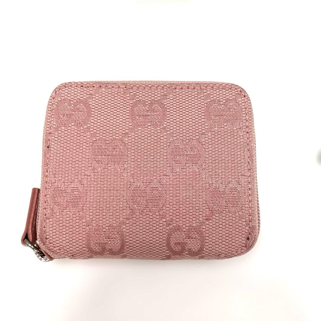 新品　グッチ GUCCI ケース 小銭入れ ピンク GG キャンバス 本革
