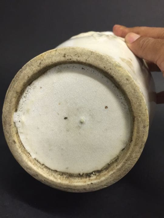 中国清时代 石湾窑 双耳瓶花瓶