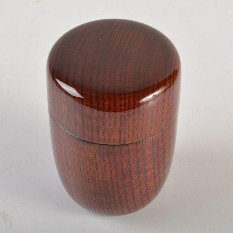 茶道具　漆塗　きれいな木目の棗　時代箱付　V　6715