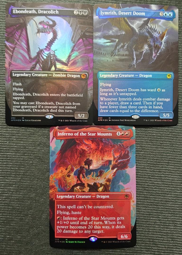 mtg AFR 拡張アート版 foil 神話伝説のドラゴン 3枚セット 英語版