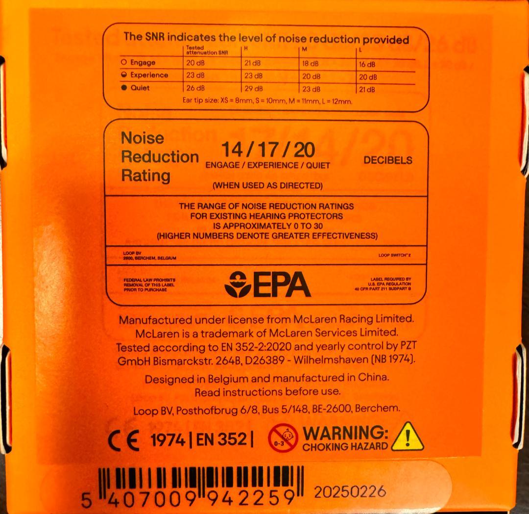 McLaren Formula 1 Team Loop Switch2 耳栓