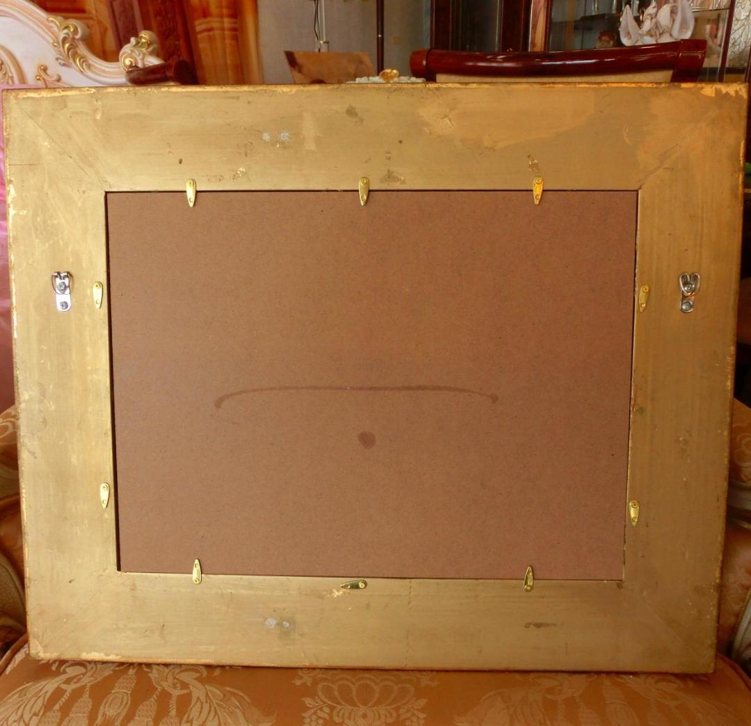 ロココ額絵　貴族の舞踏会　アンティークゴールドダブルフレーム　55cm/45cm