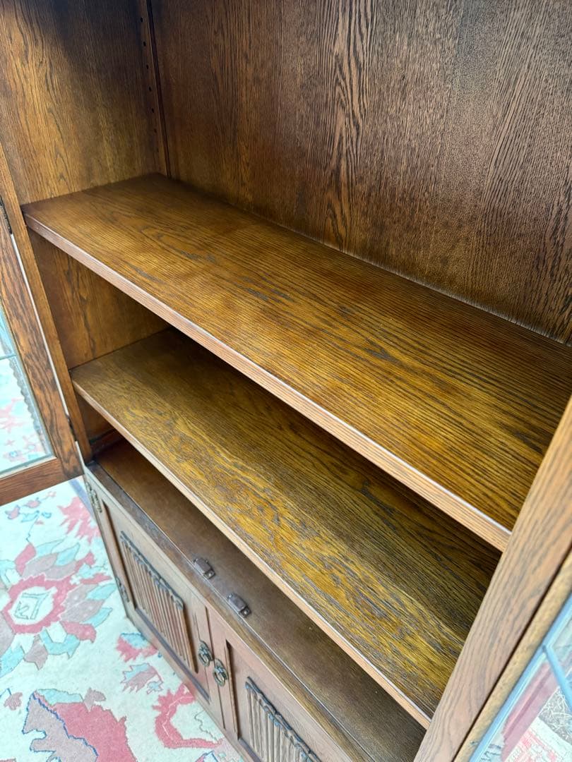 英国アンティーク 高級キャビネット スリム オールドチャーム様式 W92cm