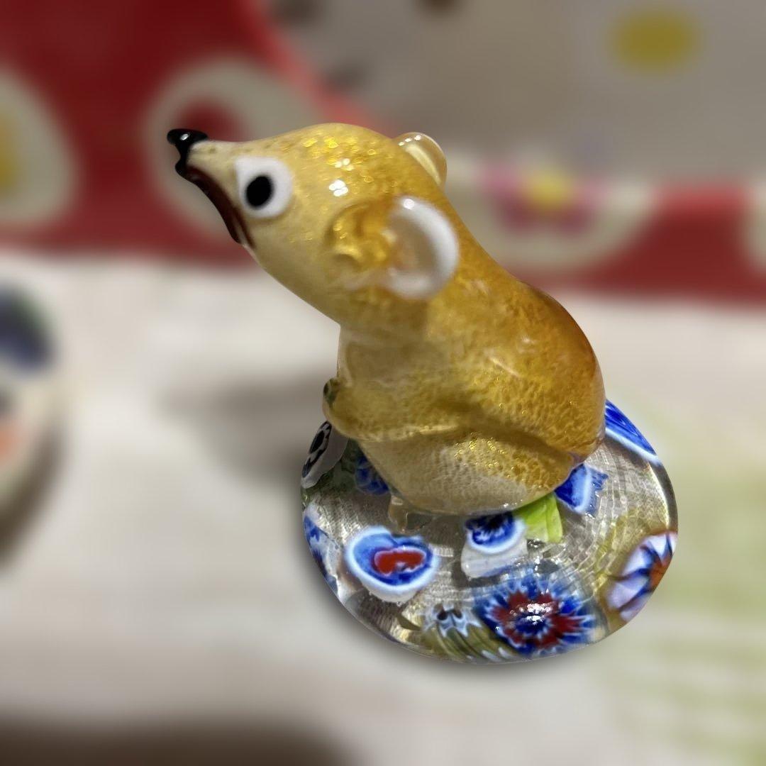 ムラーノガラス干支シリーズ2020草花とたわむれる子