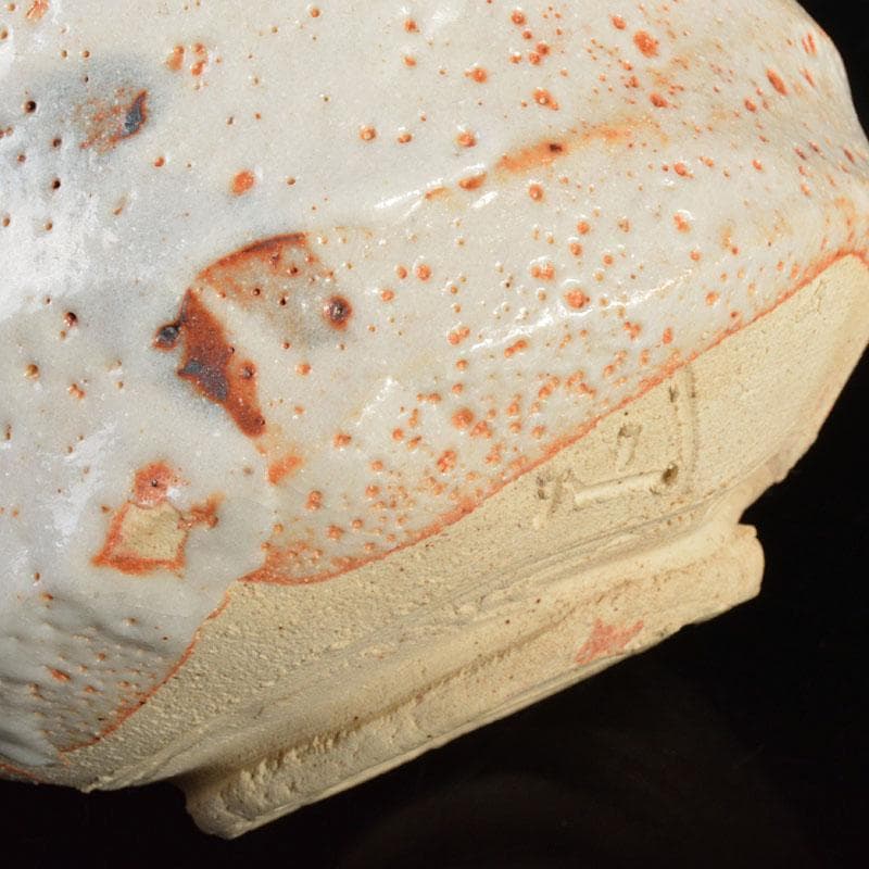 茶道具　岐阜県無形文化財　志野焼　林正太郎作　絵志野茶碗　共箱　V R4514