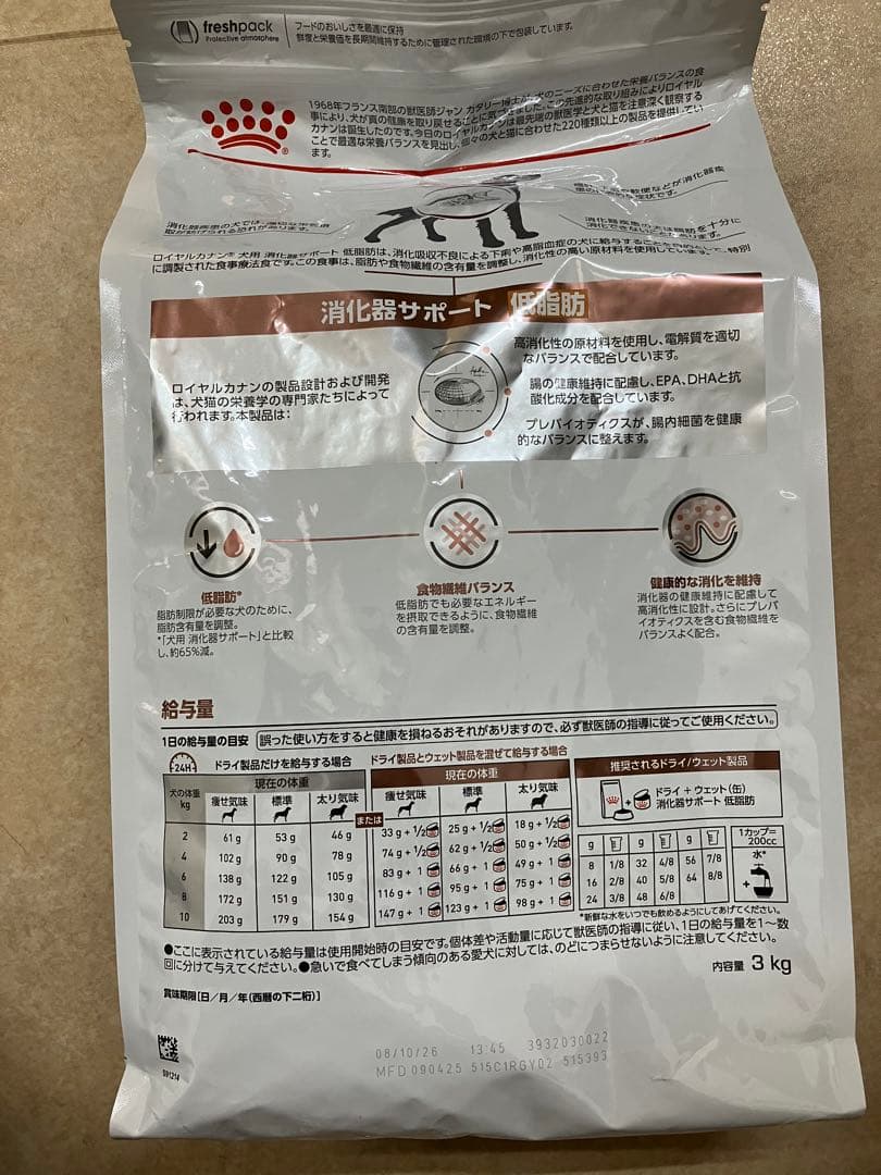  CANIN 消化器サポート低脂肪 3kg