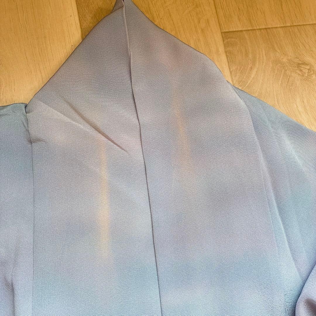 色無地　フルセット　着物　正絹　グラデーション　一つ紋　アクア　J7