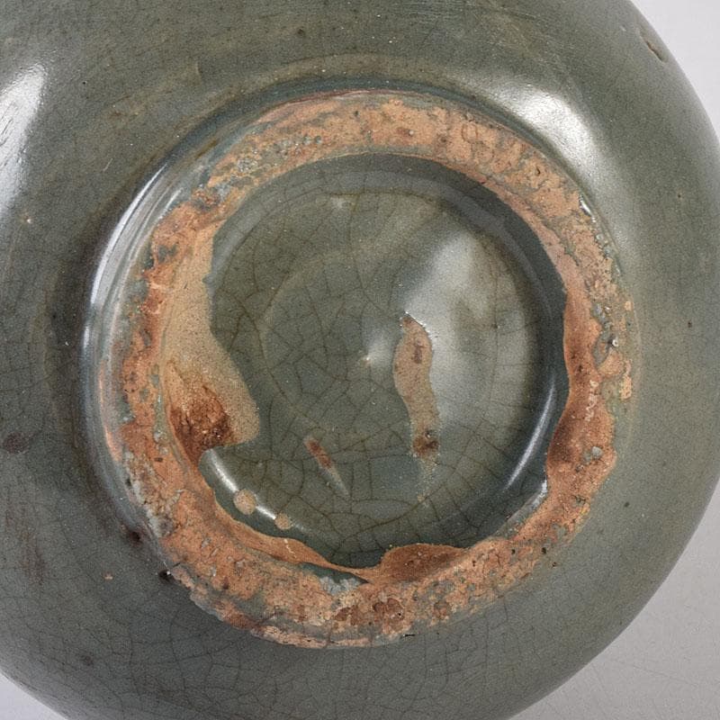 李朝　高麗青磁　象嵌花文　徳利　V　R7994