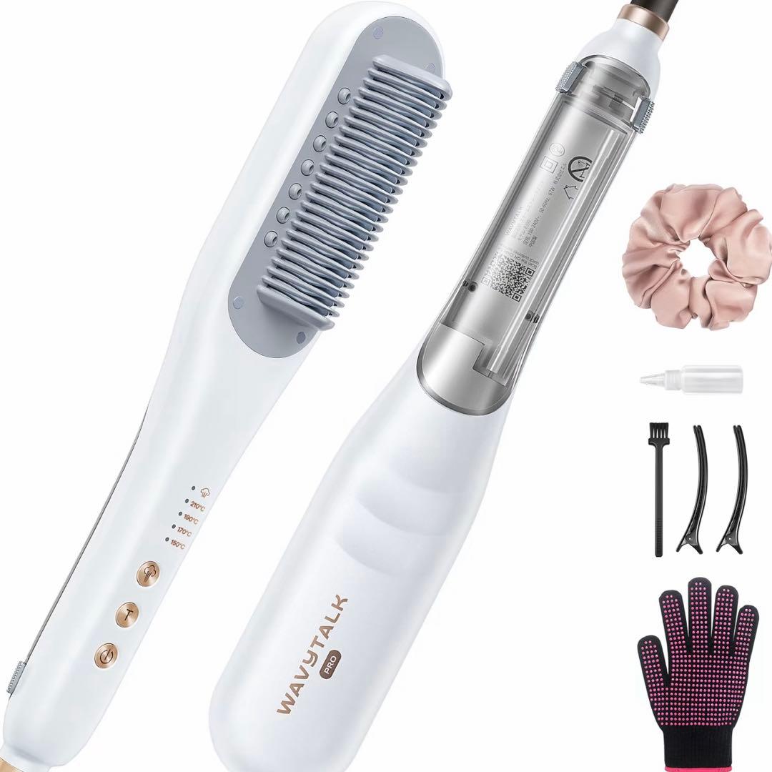 wavy talk スチームストレートブラシ ホワイト