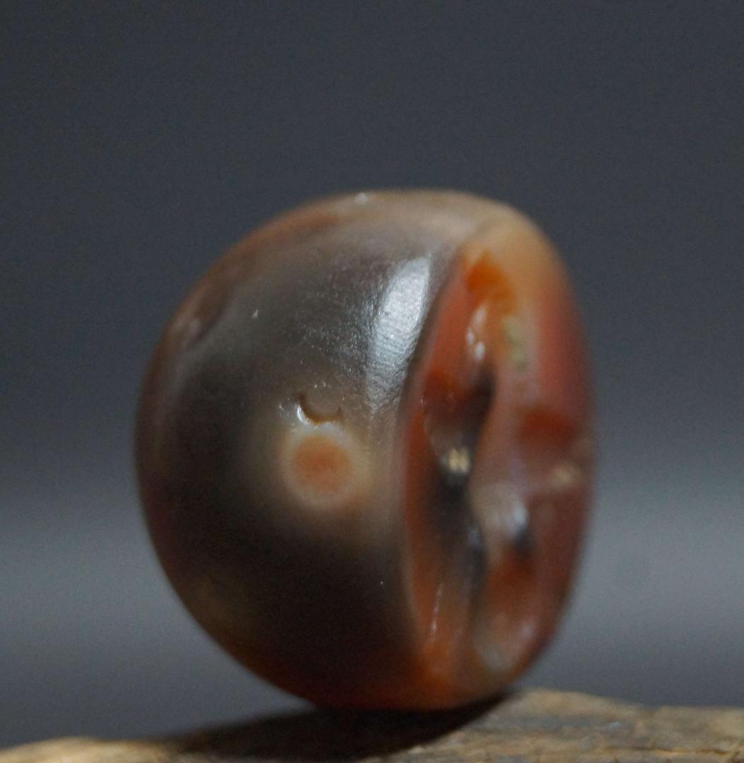 古代ギリシャ メノウ瑪瑙 刻『鷲』大玉印章 ドーム型シール 印材 提げ物 装飾品