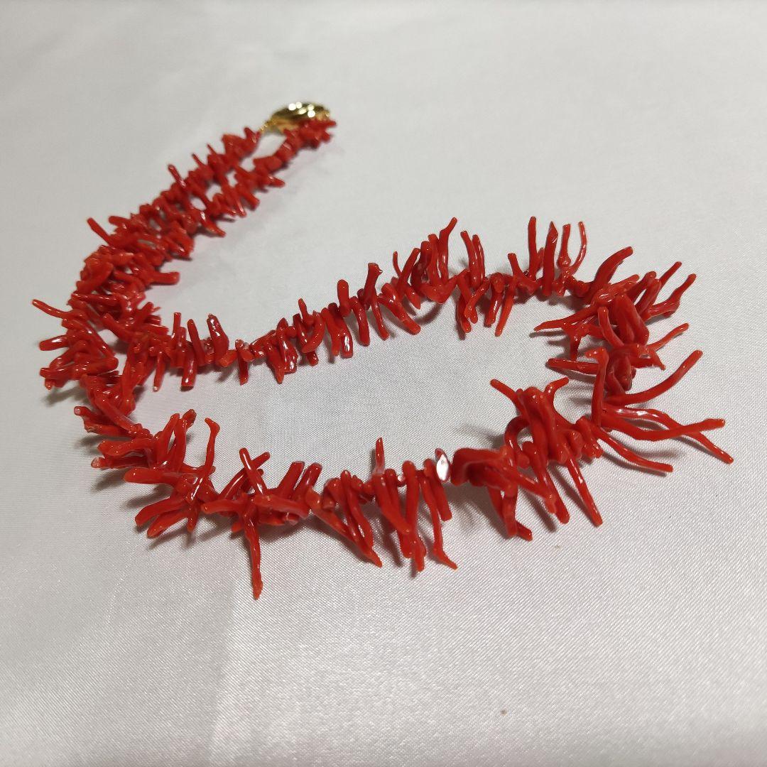 パワーストーン　天然石　胡渡り赤珊瑚ネックレス　鑑別書付　48cm　No.35