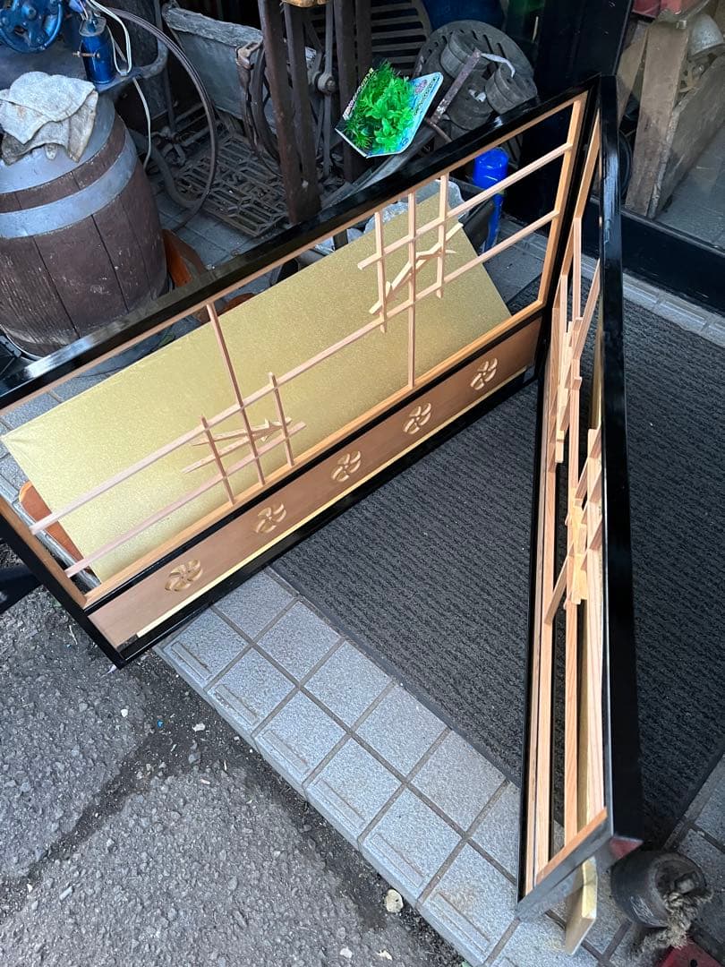 風炉先、 風炉先入れ替え用付き 格子風炉先 金銀ふすま風炉先 茶道具、