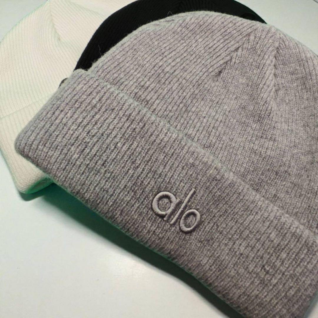 alo グレー ニット帽