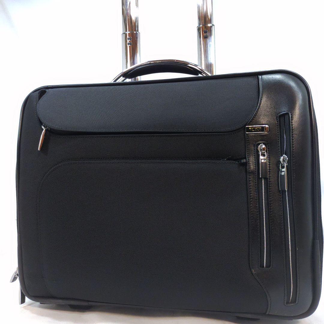 【美品】トゥミ ARRIVE キャリーケース 旅行鞄 レザー×バリスティック 黒