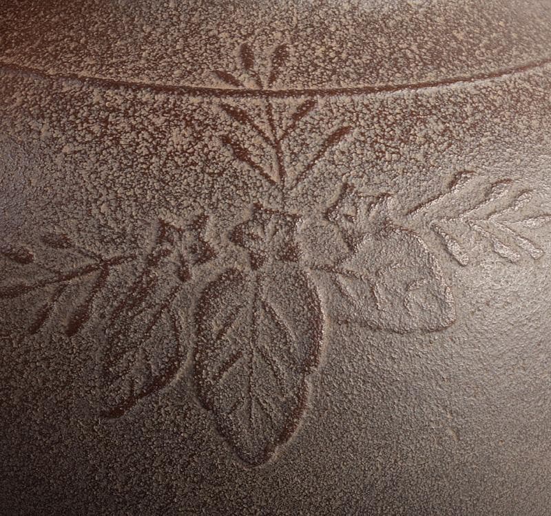 茶道具　人間国宝　釜師　高橋敬典作　桐紋　真形釜　鉄釜　共箱　M　R4925C