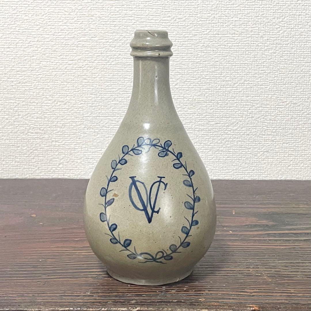 古伊万里 VOC 徳利 染付 草文 花器 花入