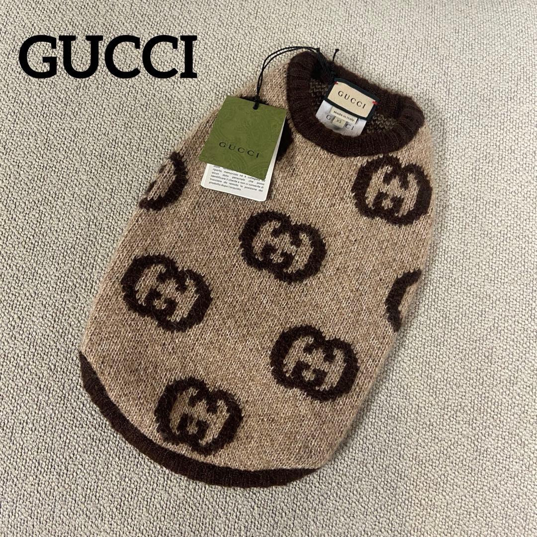 新品・未使用⭐️グッチ GGロゴ モヘア混 ドッグ セーター ニット　犬服