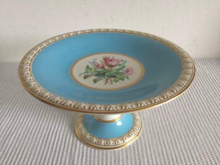 英国アンティーク・ビクトリアン陶器コンポート(イングリッシュ・ローズ)